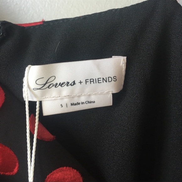 Lovers + Friends Angel Gown Red Black Polka Dot - Picture 6 of 6